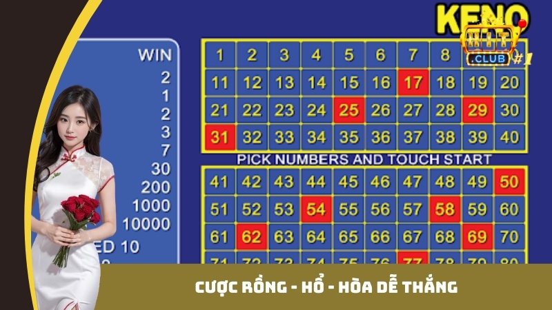 Cược rồng - hổ - hòa dễ thắng
